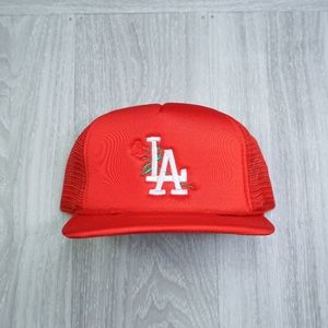 Los Angeles Rose Red Trucker Snapback